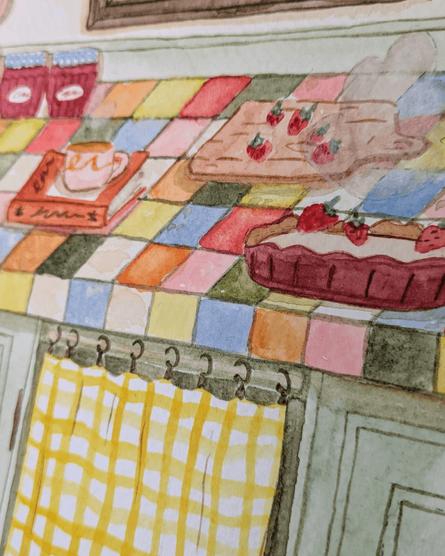 « Tarte aux fraises » (original aquarelle)